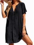 Women's V-Neck Midi Shirt Dress | Beach Skirt Holiday Dress