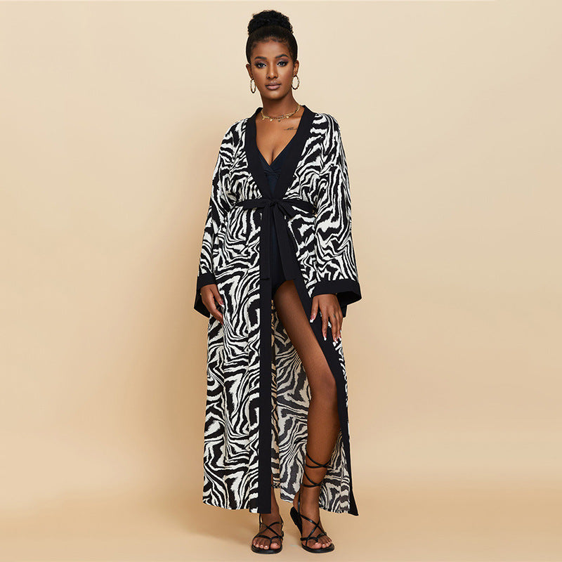 Rayon Printed Beach Cover-Up Shirt Dress | Loose Summer Holiday Wrap