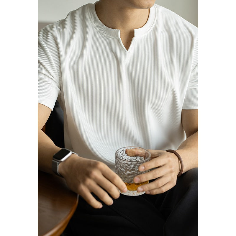 Men Fashion Collared Shirt Loose Casual Summer Top