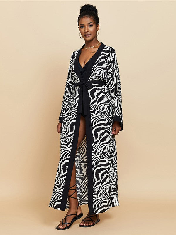 Rayon Printed Beach Cover-Up Shirt Dress | Loose Summer Holiday Wrap