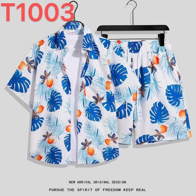 Hawaiian Flower Shirt and Shorts Set