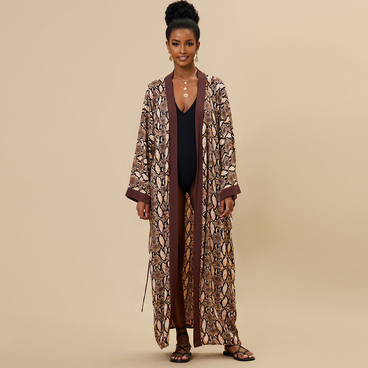 Rayon Printed Beach Cover-Up Shirt Dress | Loose Summer Holiday Wrap