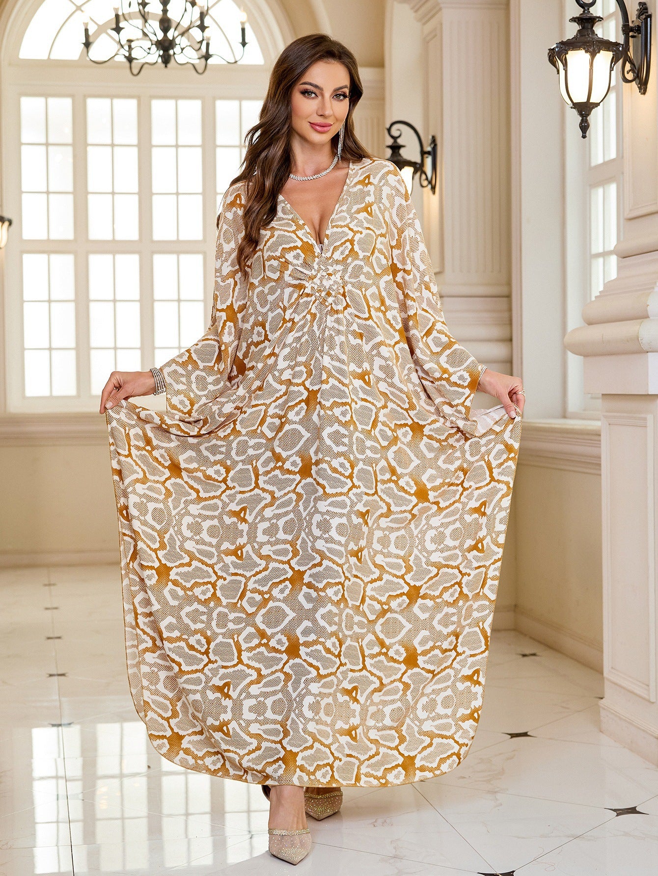 Loose Rayon Beach Cover-Up Dress | Printed Summer Holiday Wrap Dress