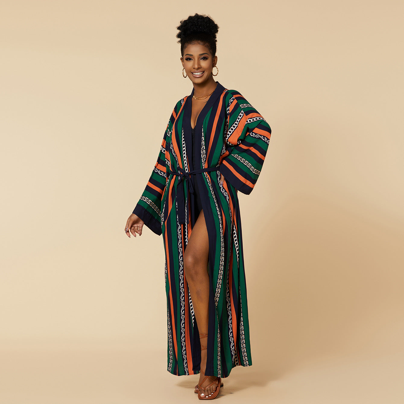 Rayon Printed Beach Cover-Up Shirt Dress | Loose Summer Holiday Wrap