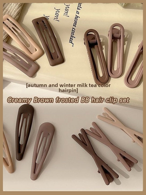 Milk Coffee Brown Hair Clips Korean Style Duckbill Clip Hair Accessories