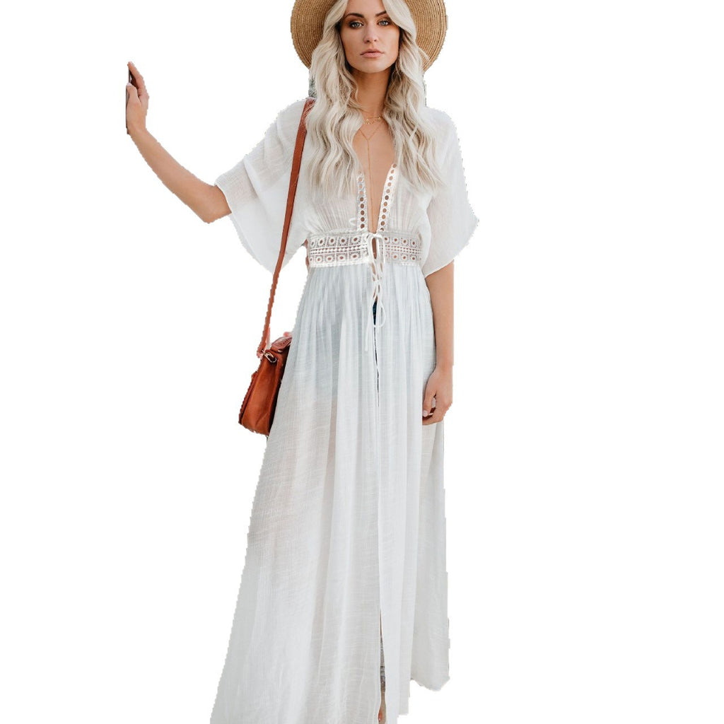 Women's Lace Trim Beach Cover Up | Elegant Swimsuit Cover