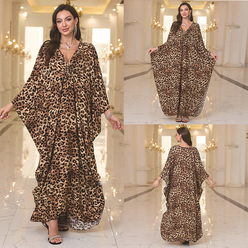 Loose Rayon Beach Cover-Up Dress | Printed Summer Holiday Wrap Dress