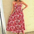 Floral Strap Backless Summer Dress | Women's Holiday Beach Dress
